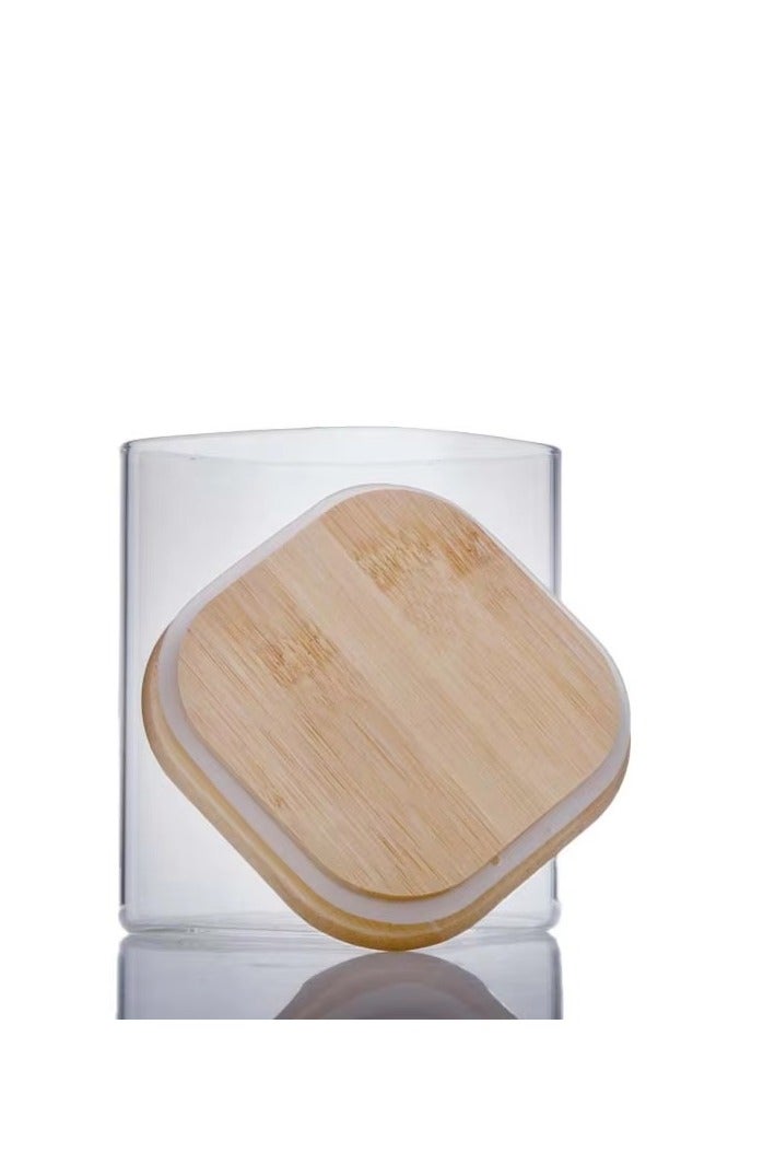 Clear Glass Storage Jar with Airtight Bamboo Lid - 1000ml Food Container for Pantry, Kitchen, Spices & More  - Image 3