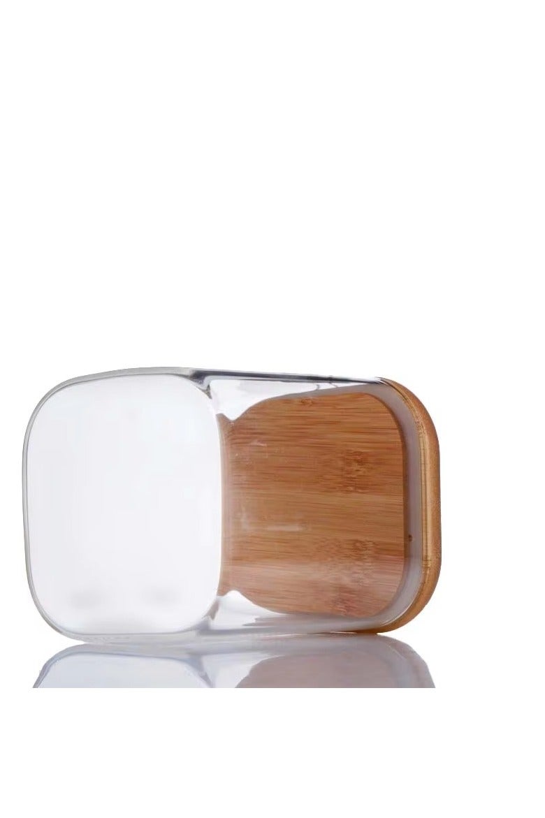Clear Glass Storage Jar with Airtight Bamboo Lid - 1000ml Food Container for Pantry, Kitchen, Spices & More  - Image 4