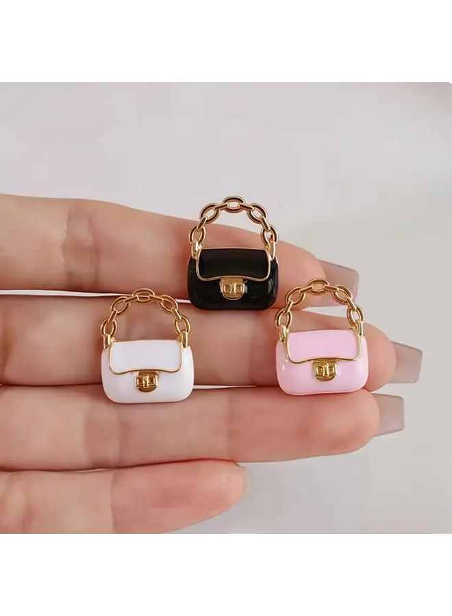 4pcs Mixed Color Mini Handbag Model House Decor Mini Bag Tray Chain Wallet Jewelry DIY Craft Ornament Fashion Accessory Birthday Party Gift For Best Friends - Image 5