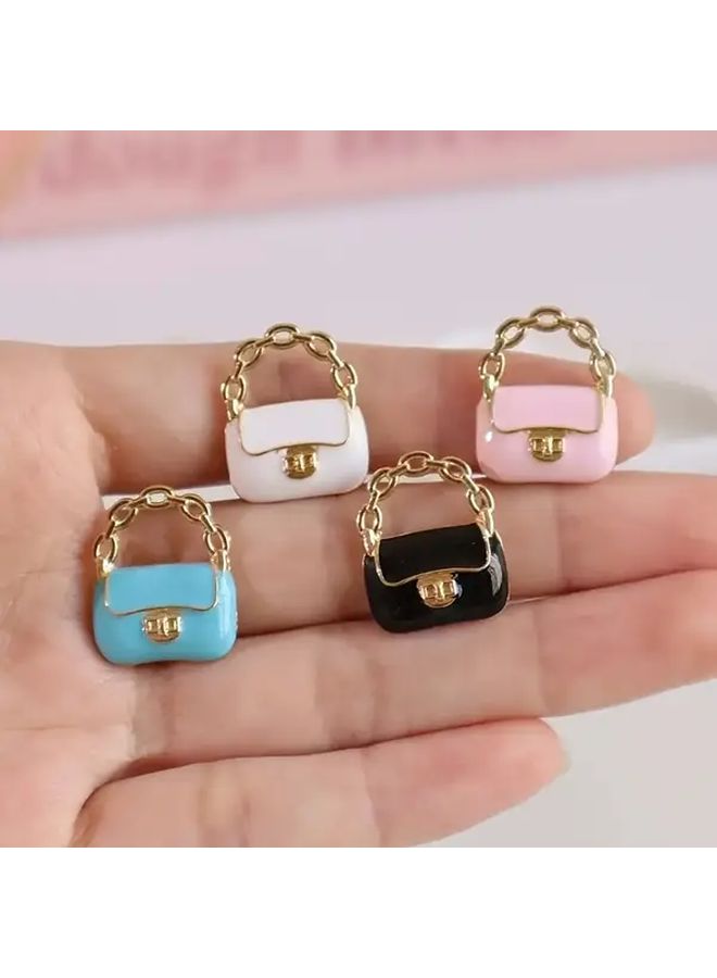 4pcs Mixed Color Mini Handbag Model House Decor Mini Bag Tray Chain Wallet Jewelry DIY Craft Ornament Fashion Accessory Birthday Party Gift For Best Friends - Image 3
