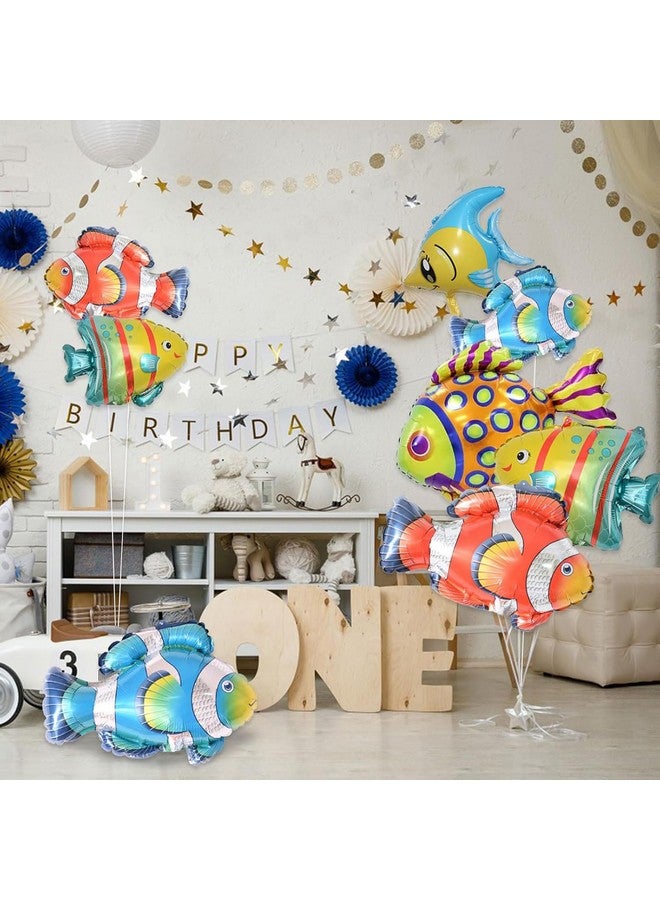DYT 13PCS Tropical Fish Balloons Set Ocean Animal Balloons Under The Sea Clownfish Tropical Fish Bubble Fish Foil Balloons Sea Animal Creature Balloons for Ocean Themed Party Decorations - Image 2