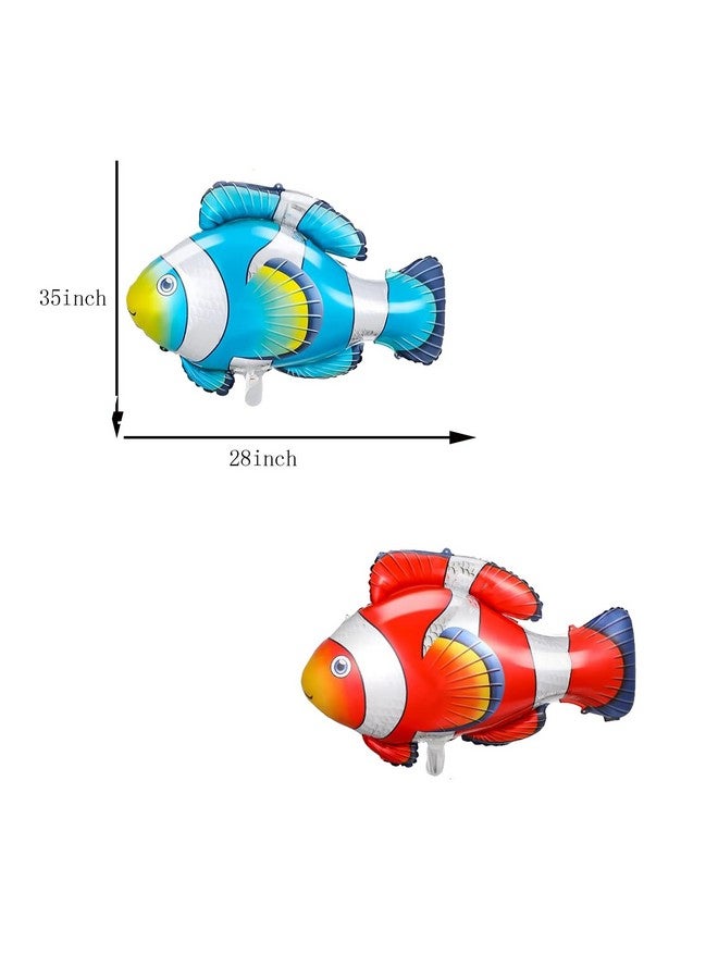 DYT 13PCS Tropical Fish Balloons Set Ocean Animal Balloons Under The Sea Clownfish Tropical Fish Bubble Fish Foil Balloons Sea Animal Creature Balloons for Ocean Themed Party Decorations - Image 4
