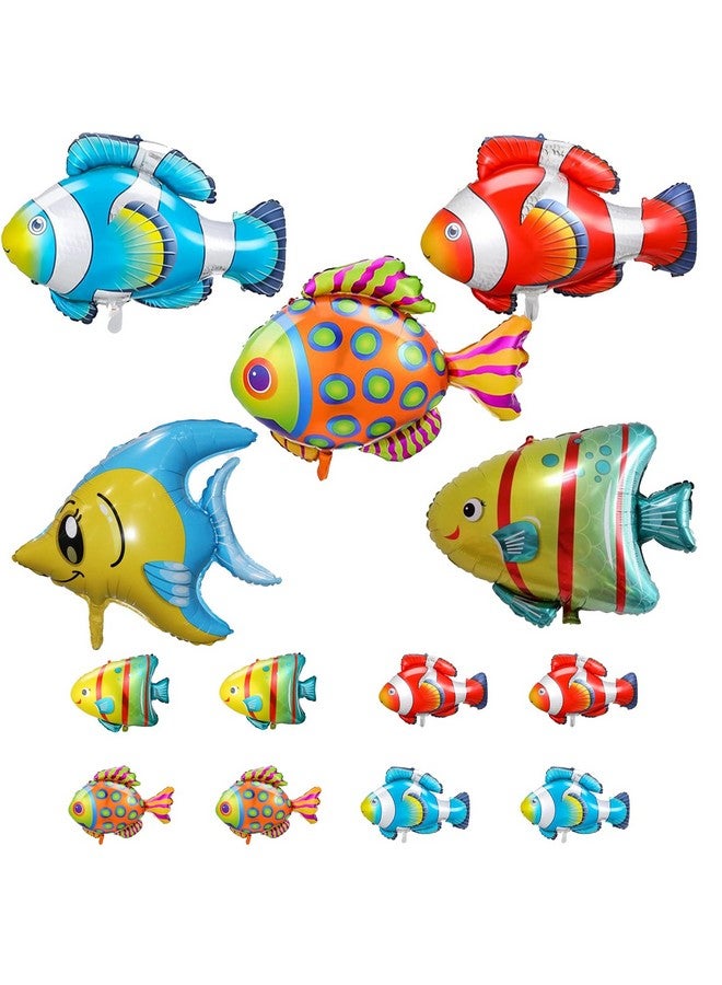DYT 13PCS Tropical Fish Balloons Set Ocean Animal Balloons Under The Sea Clownfish Tropical Fish Bubble Fish Foil Balloons Sea Animal Creature Balloons for Ocean Themed Party Decorations - Image 1