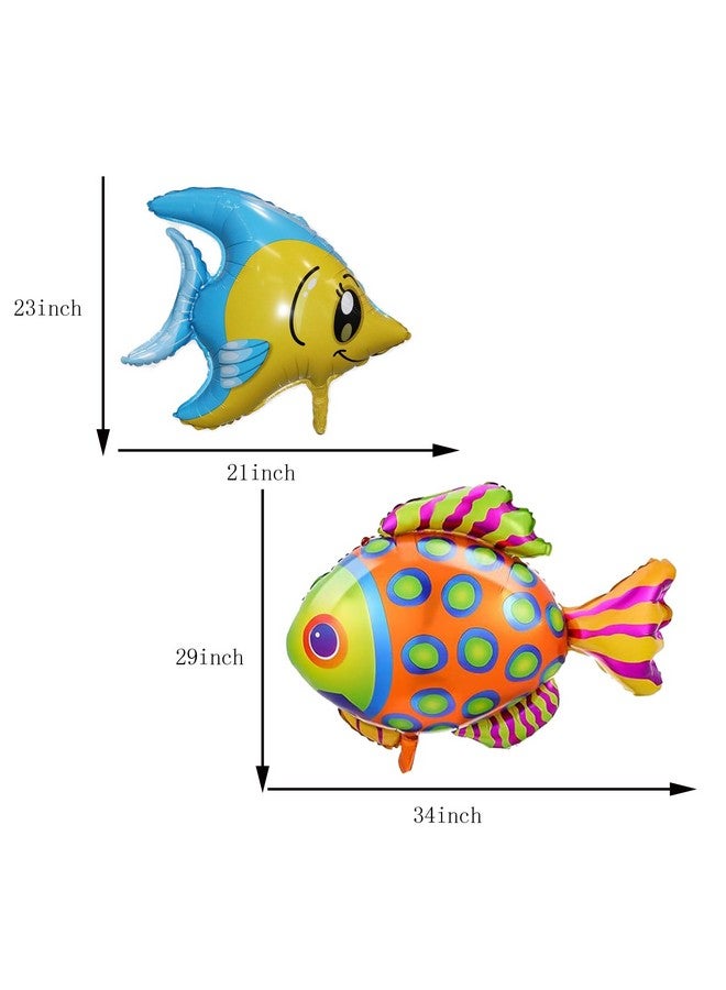 DYT 13PCS Tropical Fish Balloons Set Ocean Animal Balloons Under The Sea Clownfish Tropical Fish Bubble Fish Foil Balloons Sea Animal Creature Balloons for Ocean Themed Party Decorations - Image 5