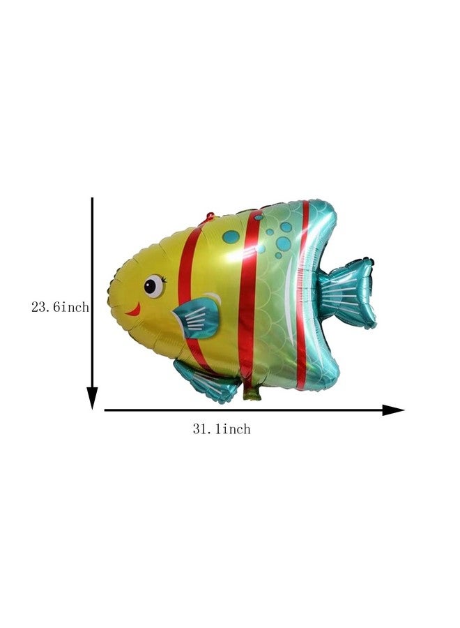 DYT 13PCS Tropical Fish Balloons Set Ocean Animal Balloons Under The Sea Clownfish Tropical Fish Bubble Fish Foil Balloons Sea Animal Creature Balloons for Ocean Themed Party Decorations - Image 3