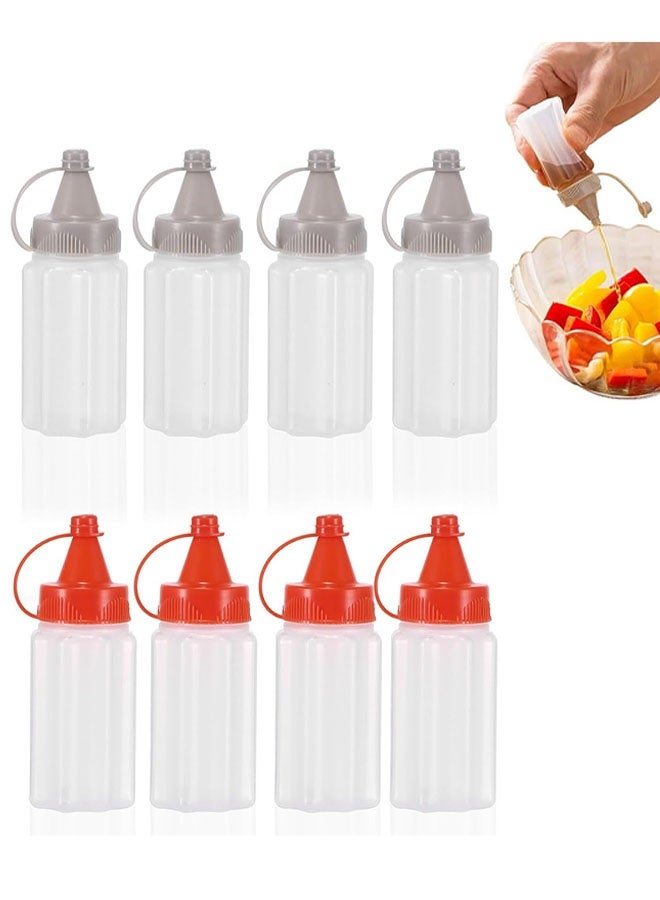 8 Pcs Mini Condiment Squeeze Bottles, 1oz Plastic Ketchup Bottles Squirt Honey Tomato Salad Dressing Container for Bento Box, Lunch, BBQ, Camping - Image 1