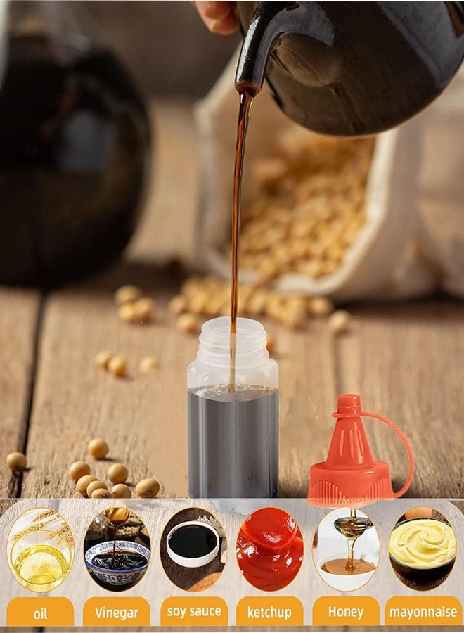 8 Pcs Mini Condiment Squeeze Bottles, 1oz Plastic Ketchup Bottles Squirt Honey Tomato Salad Dressing Container for Bento Box, Lunch, BBQ, Camping - Image 2