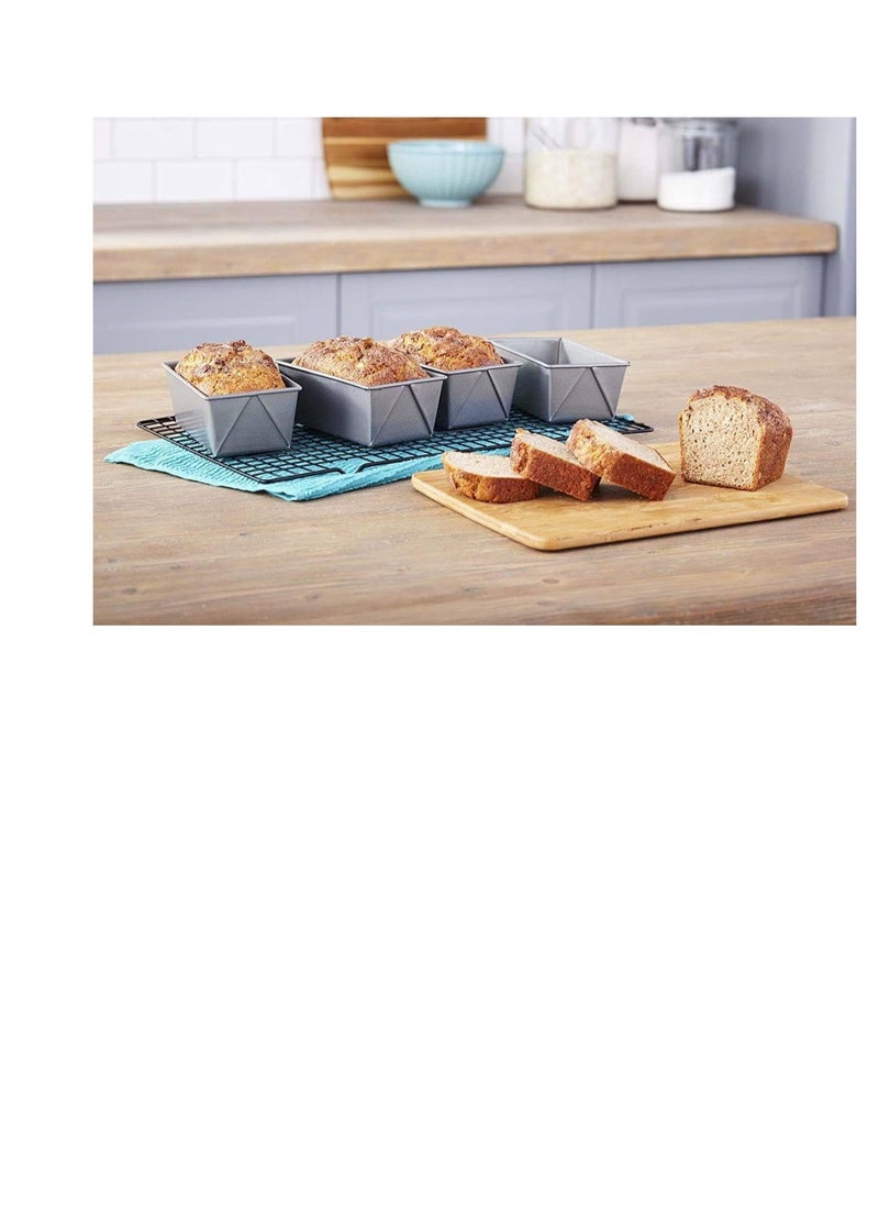 Generic - English cake tray set, 4 pieces, rectangular molds for making English cake, brownies, and molten cake. The set consists of 4 trays of different sizes. - Image 1
