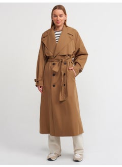 Dilvin 60333 Midi Length Trench Coat-Camel  - Image 1