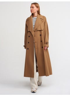 Dilvin 60333 Midi Length Trench Coat-Camel  - Image 3