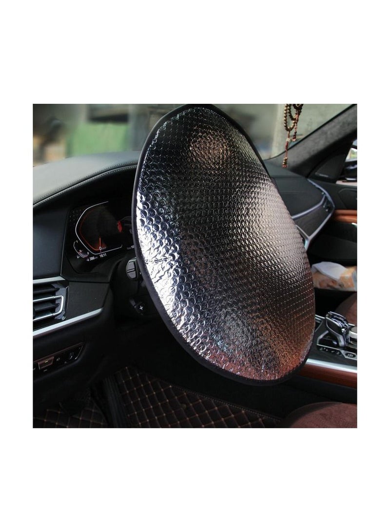 Car Steering Wheel Cover Sun Shade Cover Aluminium Film Sun Shades Automotive Interior Product 43cm - Image 4
