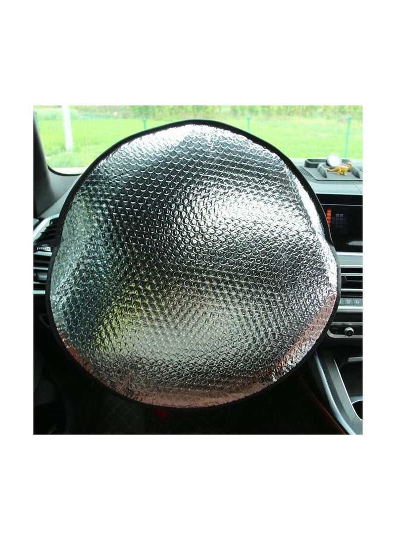Car Steering Wheel Cover Sun Shade Cover Aluminium Film Sun Shades Automotive Interior Product 43cm - Image 3
