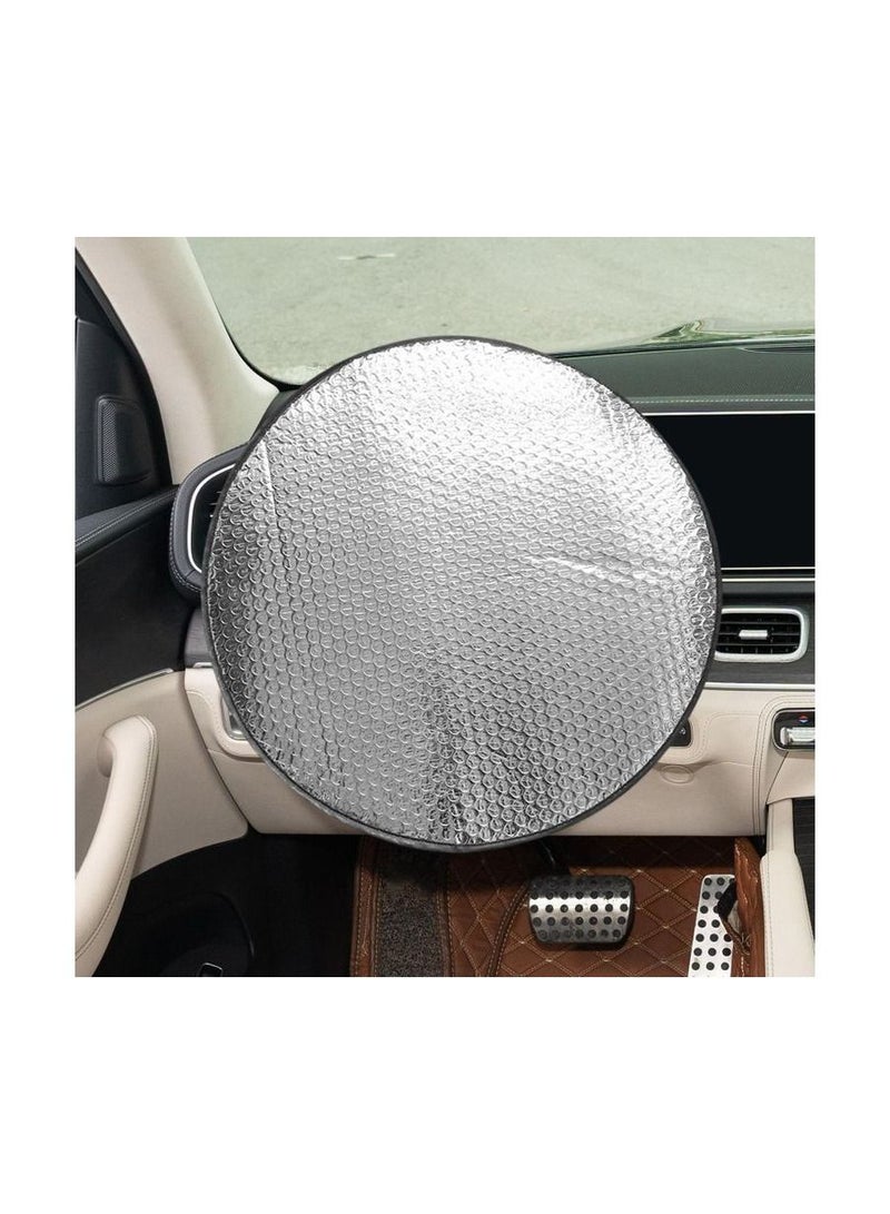 Car Steering Wheel Cover Sun Shade Cover Aluminium Film Sun Shades Automotive Interior Product 43cm - Image 5