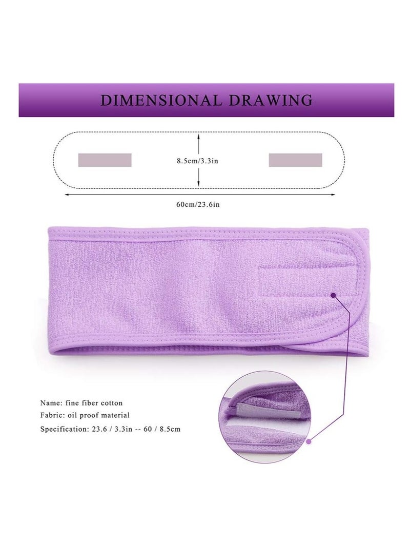 Glowudz Glowudz™ 2 pcs spa headband facial makeup head wrap assorted colors  - Image 2