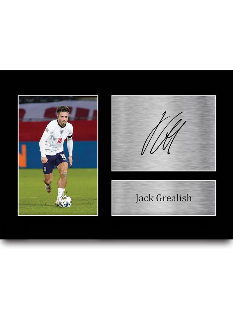 HWC HWC Trading A4 Jack Grealish England Gifts Printed Signed Autograph Picture for Football Fans and Supporters  - Image 1