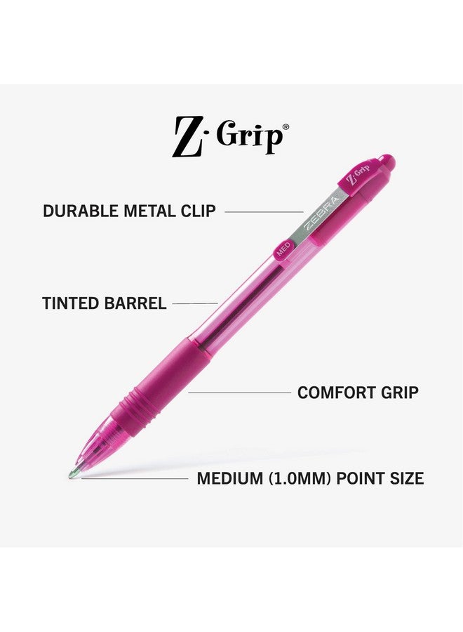 Zebra Pen Z-Grip Retractable Ballpoint Pen, Medium Point, 1.0mm, Assorted Fashion Colors, 24-pack - Image 3
