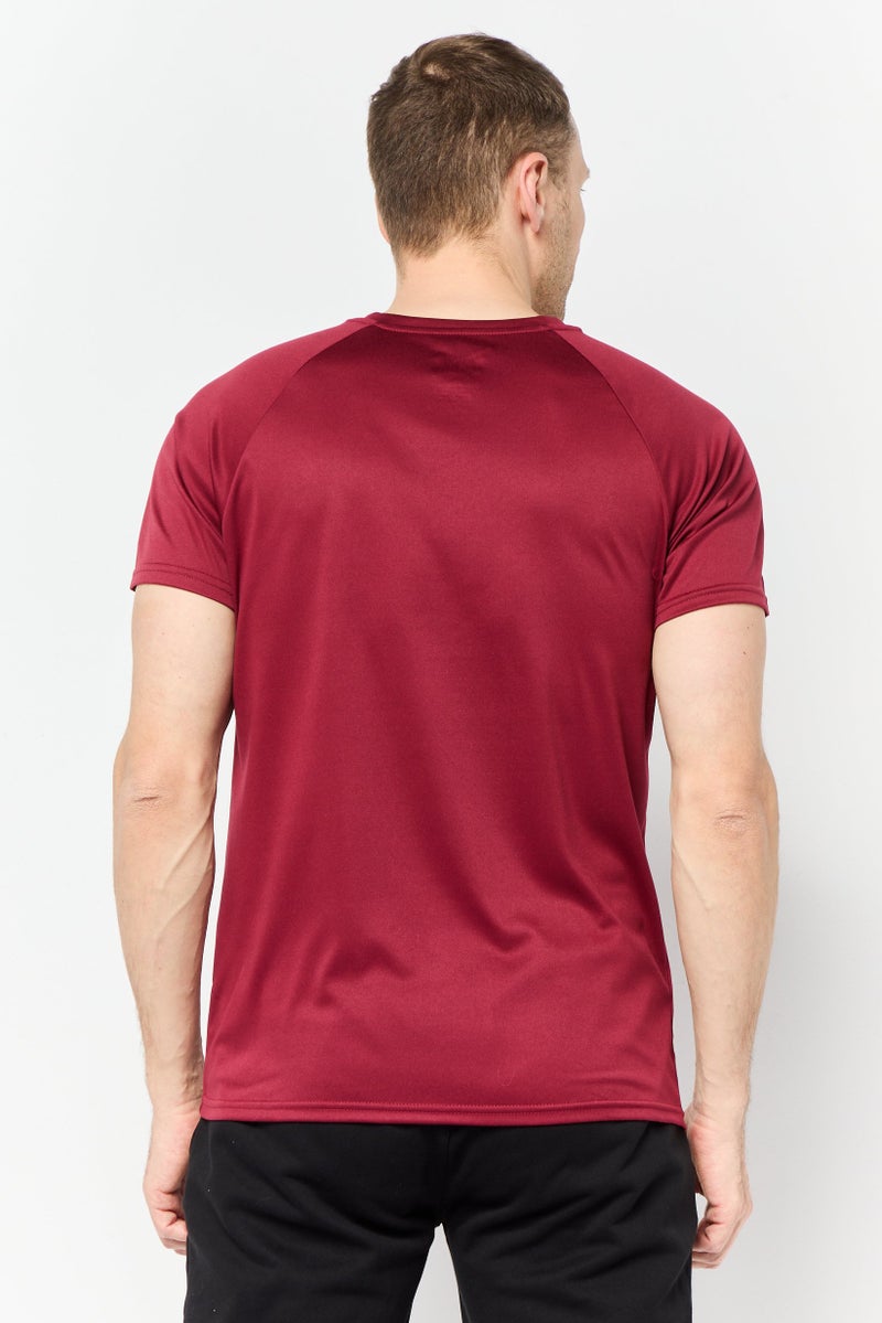 TapouT Men Sportswear Fit Short Sleeves Training T-shirt, Maroon  - Image 3