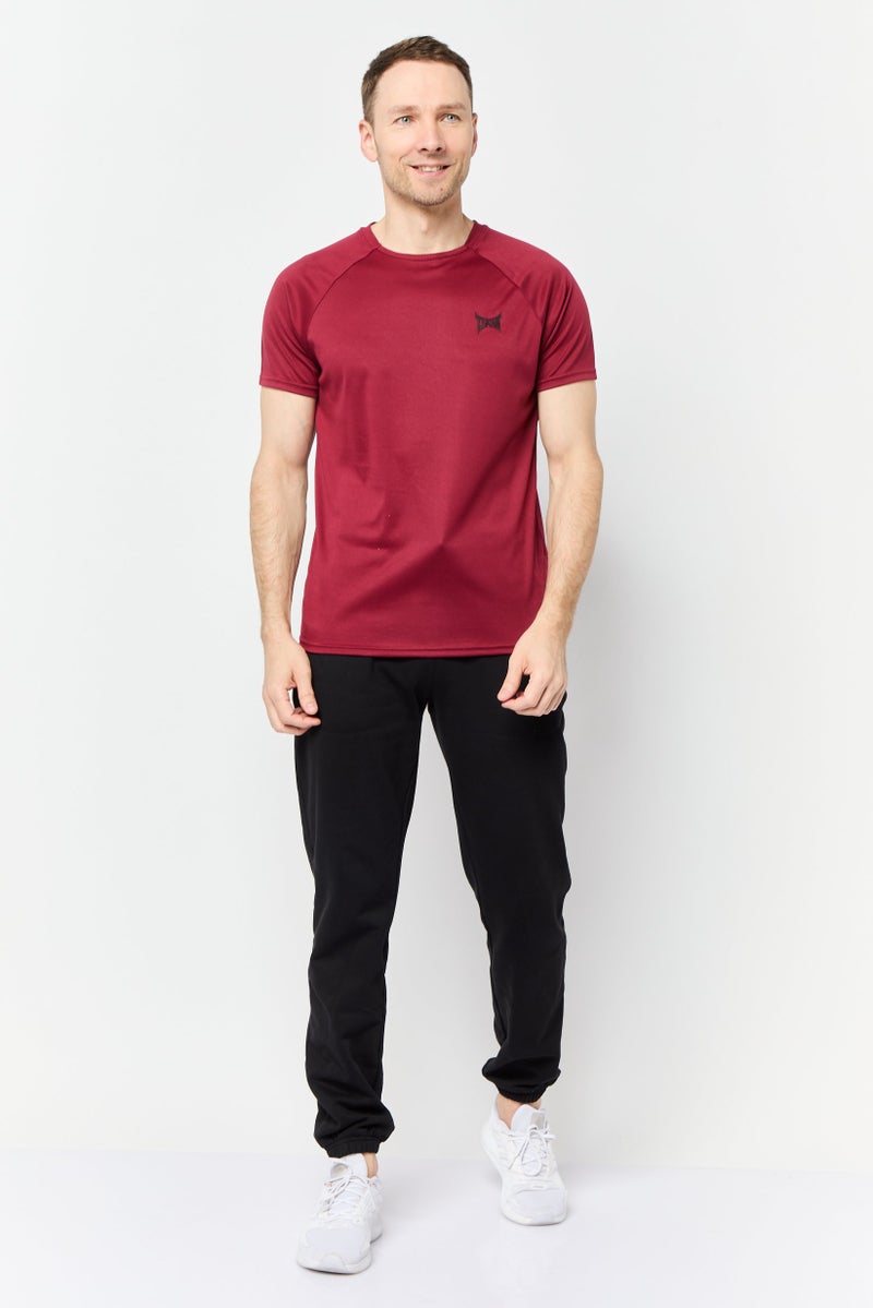 TapouT Men Sportswear Fit Short Sleeves Training T-shirt, Maroon  - Image 2