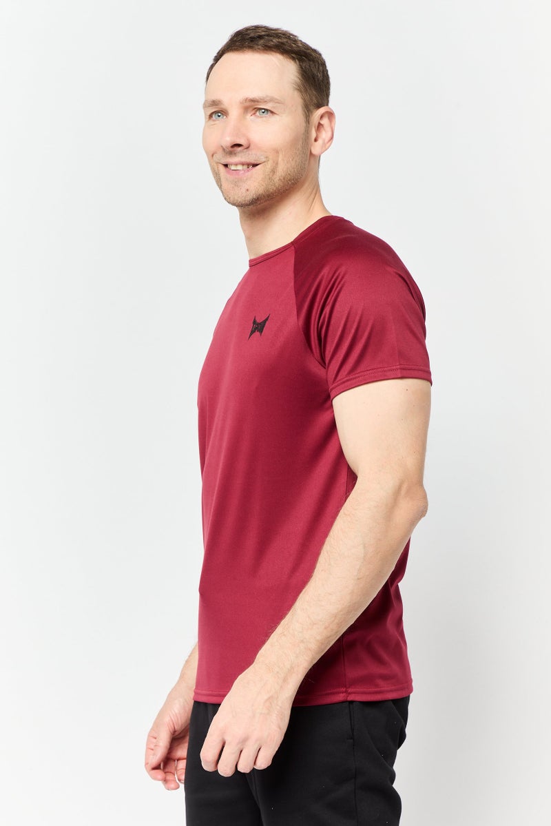TapouT Men Sportswear Fit Short Sleeves Training T-shirt, Maroon  - Image 4