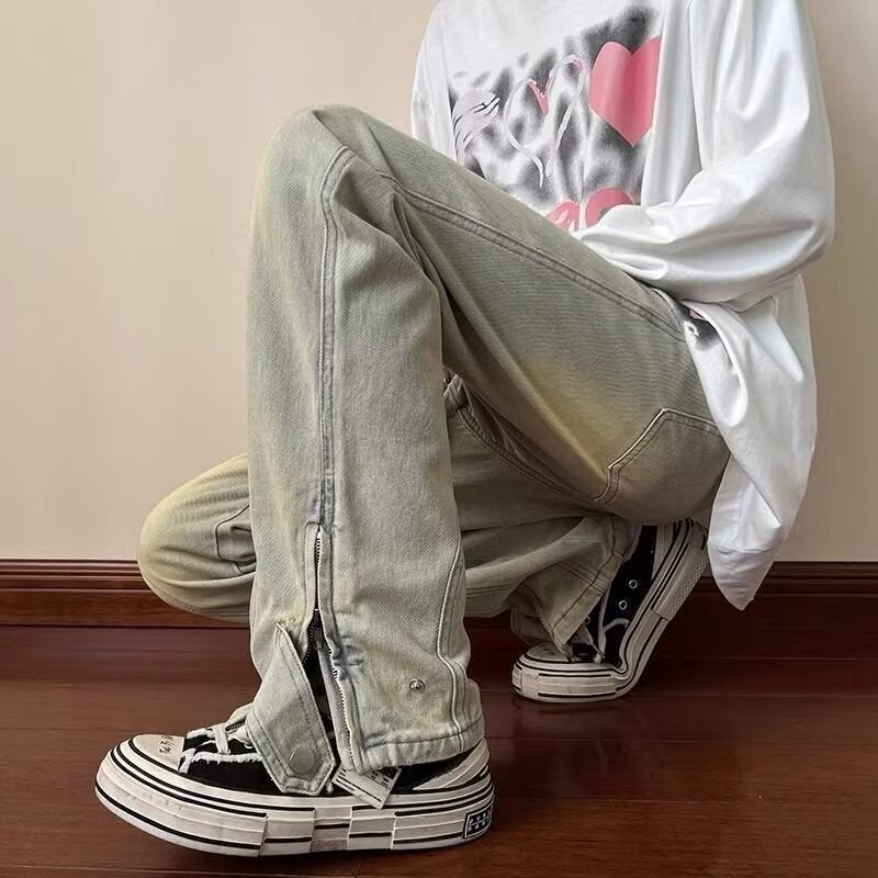 Unisex Classic Denim Jeans Loose Fit Daily Outdoor Wear