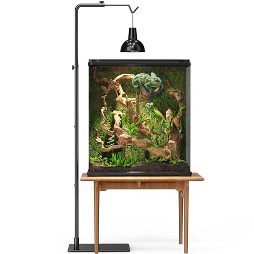 Josmimic Reptile Heat Lamp Stand Adjustable 21"-62" – Metal Light Holder with Heavy Base for Bearded Dragon, Turtle, Snake, Lizard – Aquarium and Terrarium Heating Lamp Fixture - Image 4