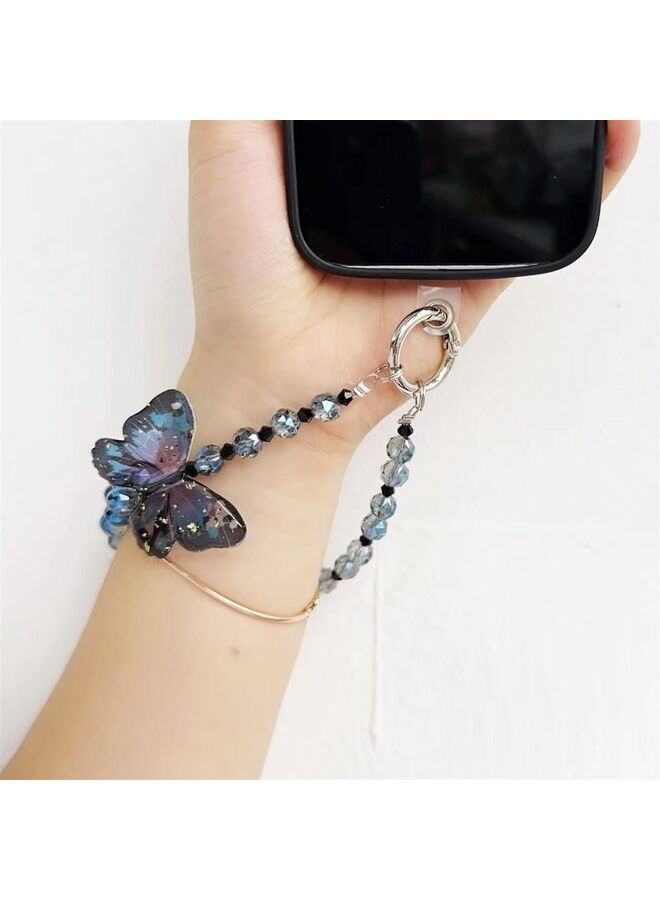 سلسلة هاتف على شكل فراشة، سلسلة هاتف أنيقة على شكل فراشة، سوار هاتف أنيق مصنوع يدويًا، ملحقات سلسلة هاتف أنيقة على شكل فراشة لعشاق الأناقة - Image 3