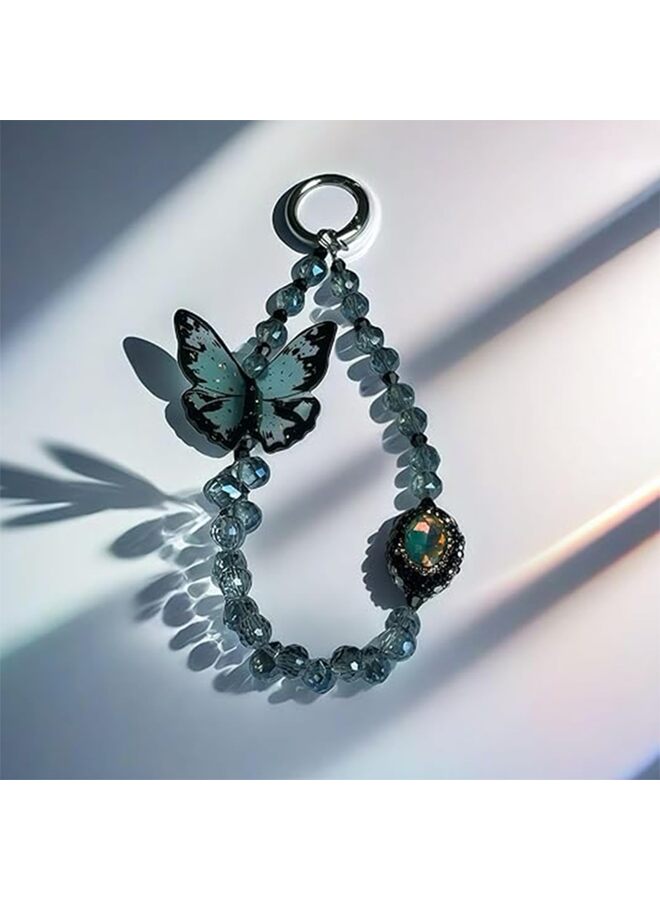 سلسلة هاتف على شكل فراشة، سلسلة هاتف أنيقة على شكل فراشة، سوار هاتف أنيق مصنوع يدويًا، ملحقات سلسلة هاتف أنيقة على شكل فراشة لعشاق الأناقة - Image 1