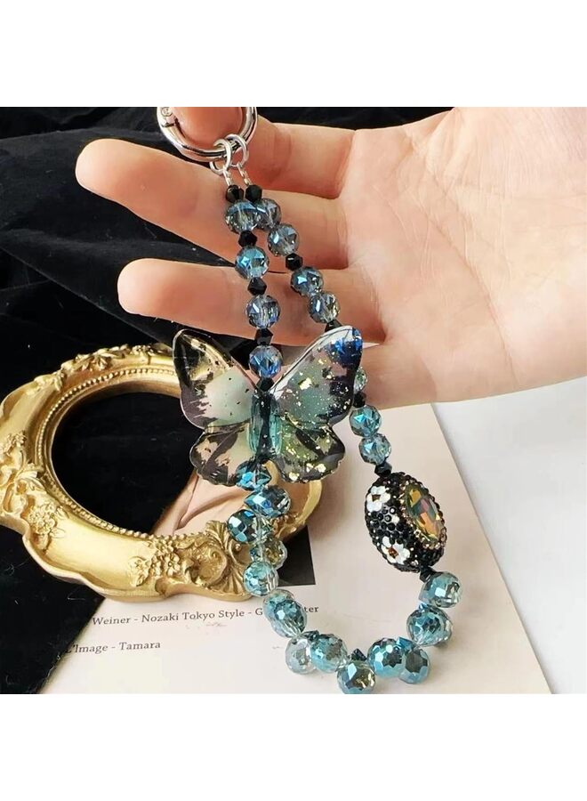 سلسلة هاتف على شكل فراشة، سلسلة هاتف أنيقة على شكل فراشة، سوار هاتف أنيق مصنوع يدويًا، ملحقات سلسلة هاتف أنيقة على شكل فراشة لعشاق الأناقة - Image 5