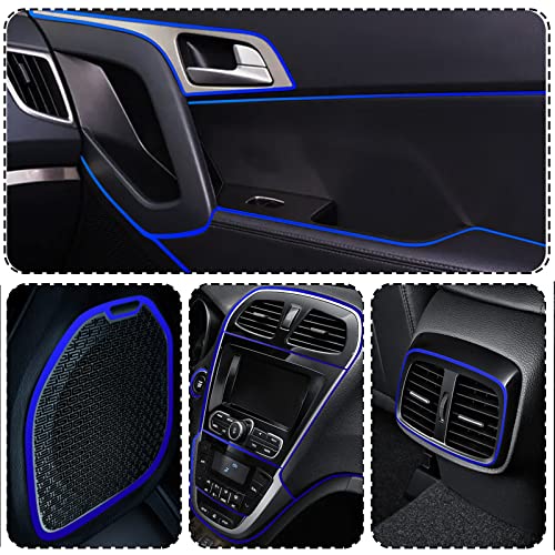 OSIFIT Car Interior Trim Strips,Universal 9.8 ft Car Electroplating Decoration Styling Door Dashboard, Flexible Interior Trim Accessories with Installing Tool(Blue) - Image 4