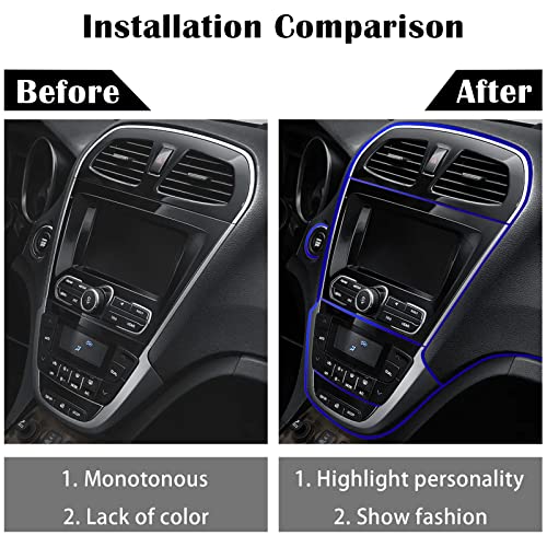 OSIFIT Car Interior Trim Strips,Universal 9.8 ft Car Electroplating Decoration Styling Door Dashboard, Flexible Interior Trim Accessories with Installing Tool(Blue) - Image 5