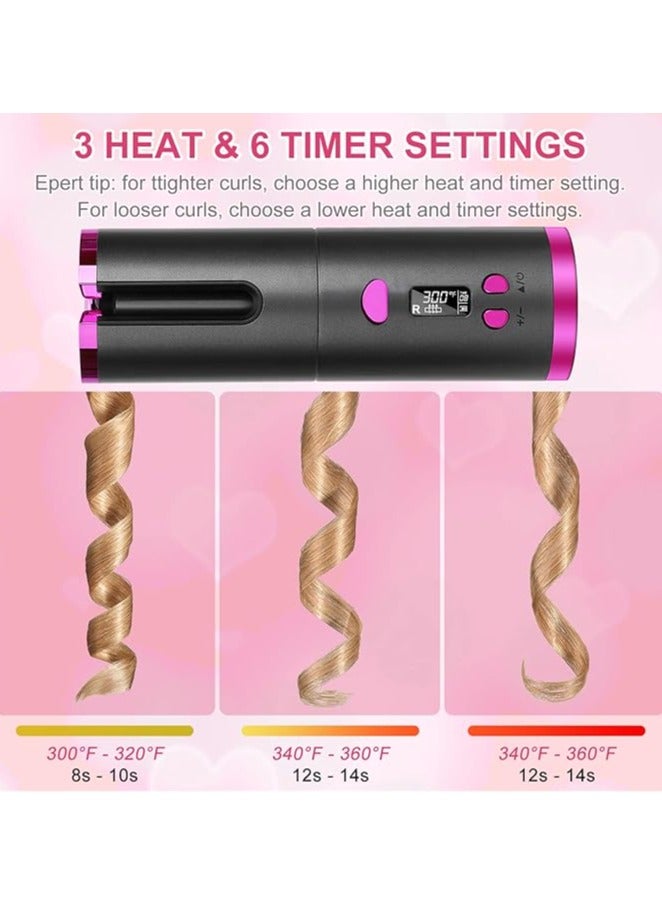 عام مكواة حديد التلفيف التلقائية، لاسلكية بشاشة LCD، تتمتع بإعدادات حرارة قابلة للتعديل، بالإضافة إلى إمكانية إعادة الشحن عبر USB. مثالية لتصفيف الشعر الطويل والقصير، مناسبة للاستخدام المحترف. - Image 3