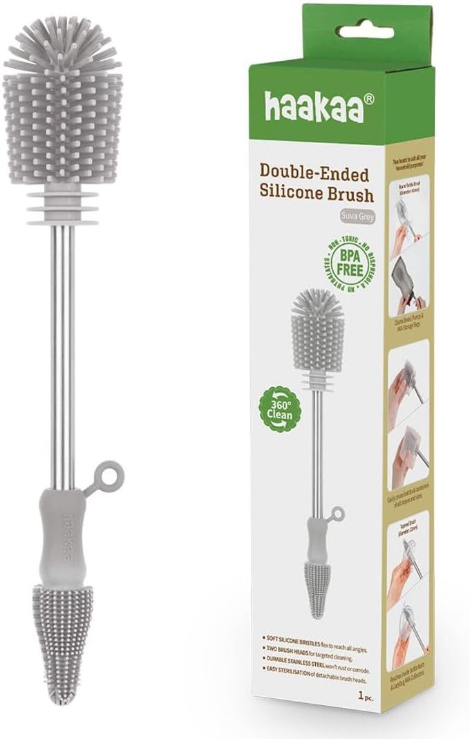 Silicone Cleaning Brush Kit Household Cleaning Brushes For Bottles And Crevices Foodgrade Silicone Dishwasher Safe Brushgrey