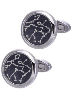 Sky Constellation Pattern Round Men'S Cufflinks In Gift Case Sparkling Blue Goldstone Cufflinks For Men Jewelry For Wedding Party Business Birthday Anniversary Dress (Silver Tone) - pzsku/Z0E05B5FAA92642E5B384Z/45/_/1735816967/5b6d3766-9cf7-4851-b41c-870cc24f7c73