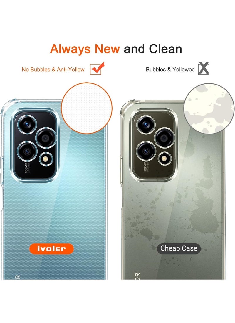 جراب لهاتف Honor 200 Lite، غطاء خلفي شفاف، وسادة هوائية ناعمة من السيليكون، مقاوم للصدمات، مضاد للخدش، واقي من الصدمات، زاوية لهاتف Honor 200 Lite (شفاف)