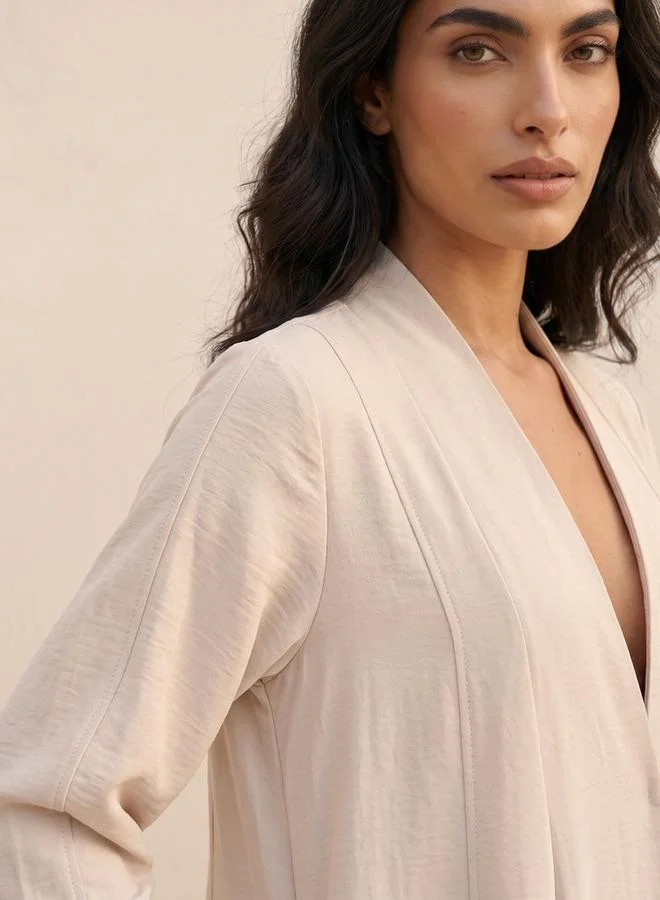 Splash FAV Cream Smart Relaxed Fit Longline Shrug for Women | Best Price UAE