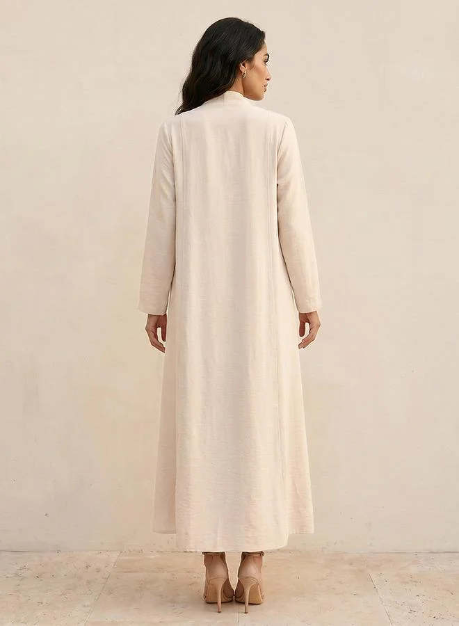 Splash FAV Cream Smart Relaxed Fit Longline Shrug for Women | Best Price UAE