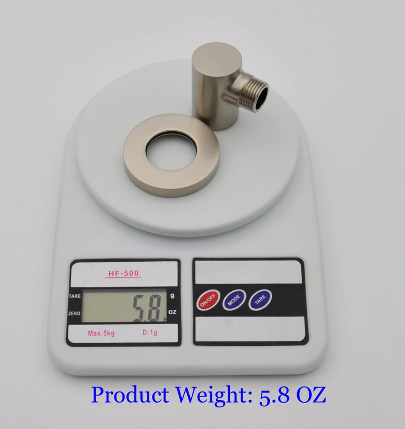 Aquaiaw Wall Supply Elbow with O-Ring Flange, Tapered 1/2 NPT Female Inlet, Solid Brass Wall Union, Round Water Supply Elbow, PVD Brushed Nickel, G1/2 Outlet - Image 5