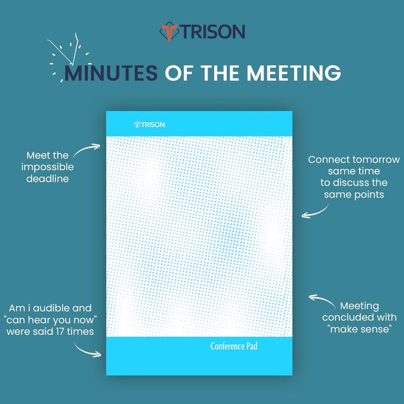 Trison Conference Pad | 40 pages | Ruled | Optic white paper | 8.5x5 inches | Pack of 20 - Image 5