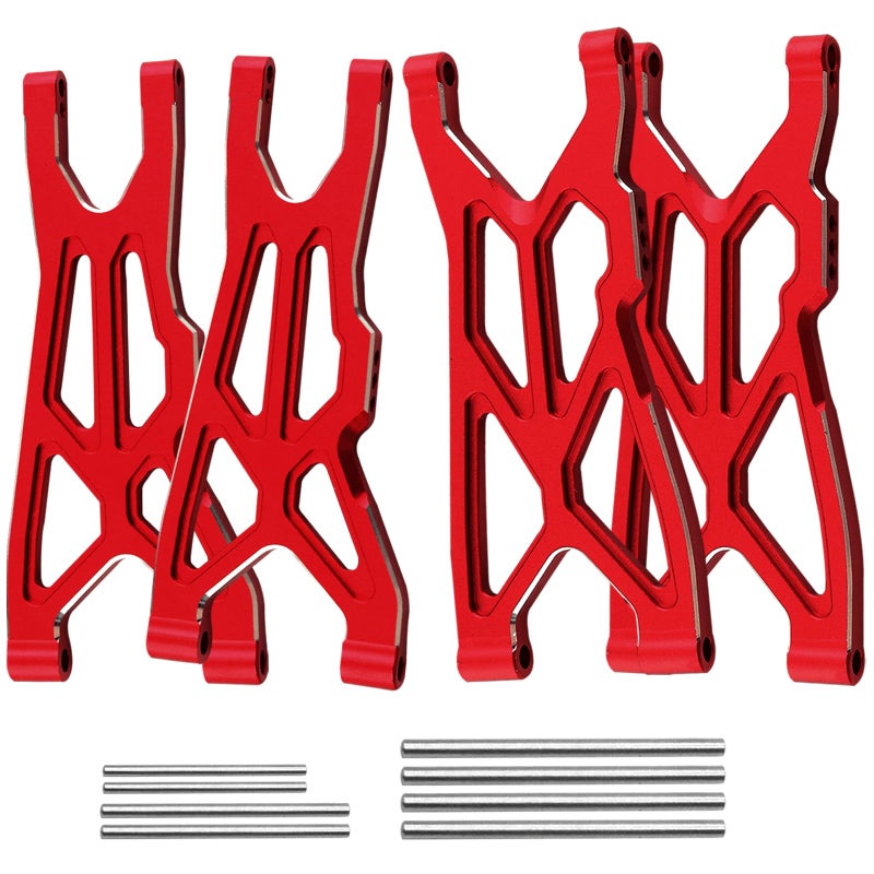 Rcarmumb Suspension Arms Upgrades Part for Arrma 18 Typhon 3S BLX 4x4 110 Big Rock 3S BLX V34Pack Aluminum Front Rear RC Swings Arms Hop UpsReplace PartAR330543 AR330540Red - Image 3