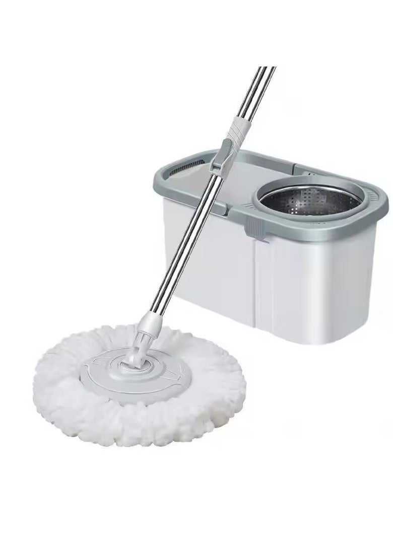 Automatic Bucket and Mop with Rotating Household Cleaning Brush, Handheld Vacuum Cleaner, Kitchen and Apartment Floor Cleaning Suitable for Floor Collection, Stainless Steel Wringer and Handle - Image 1