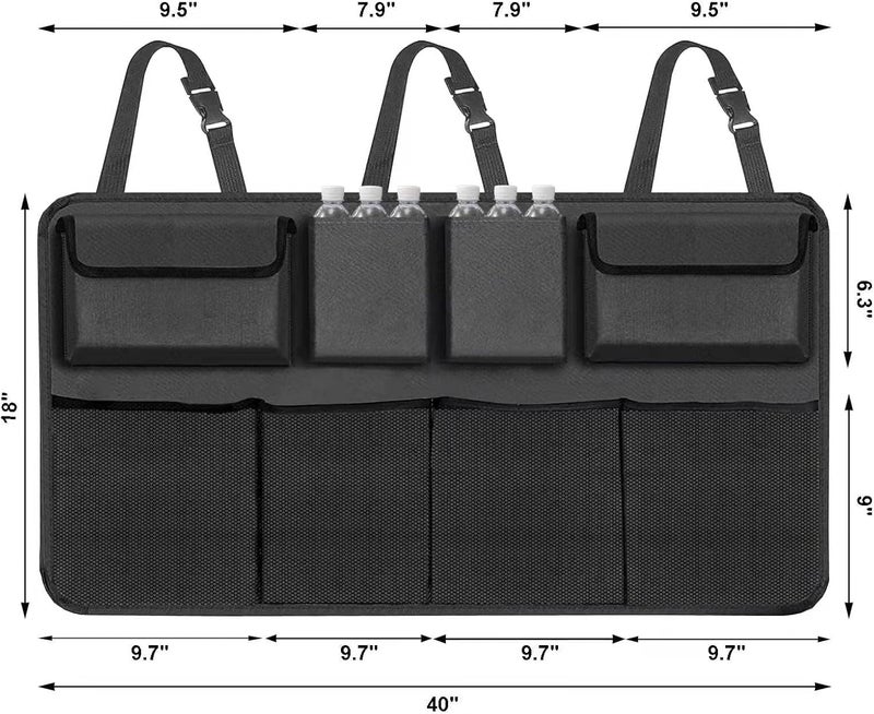 ravido Car Trunk Organizer, Backseat Hanging Organizer with 8 Large Storage Bag Super Capacity -Trunk Organizer for SUV,Truck,Van -Your Space Saving Expert - Image 4