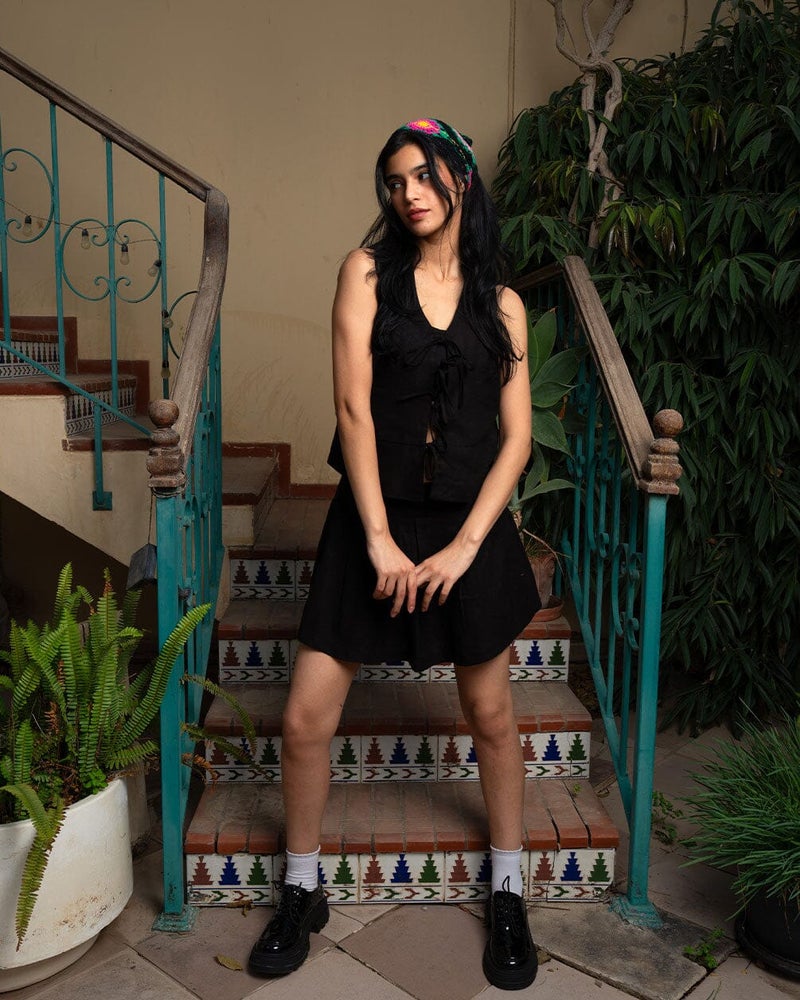 In Your Shoe Black Linen Skirt - Image 1