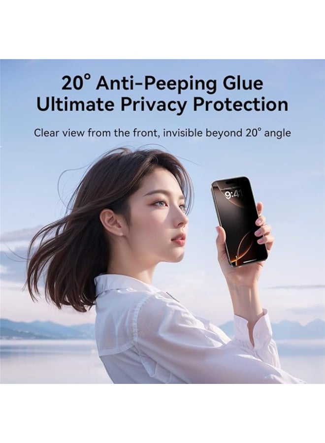 Tempered Glass Screen Privacy Protector Compatible with iPhone 17 Pro Max, Easy Installation, 9H Hardness, Screen Protector, Anti-Fingerprint, Bubble-Free - Image 3