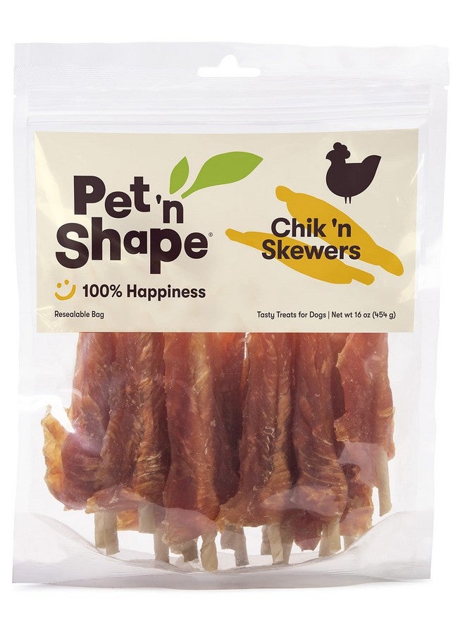 Pet 'n Shape Chik 'N Skewers - Chicken Wrapped Rawhide Chew Dog Treats - 1 Pound - Image 1