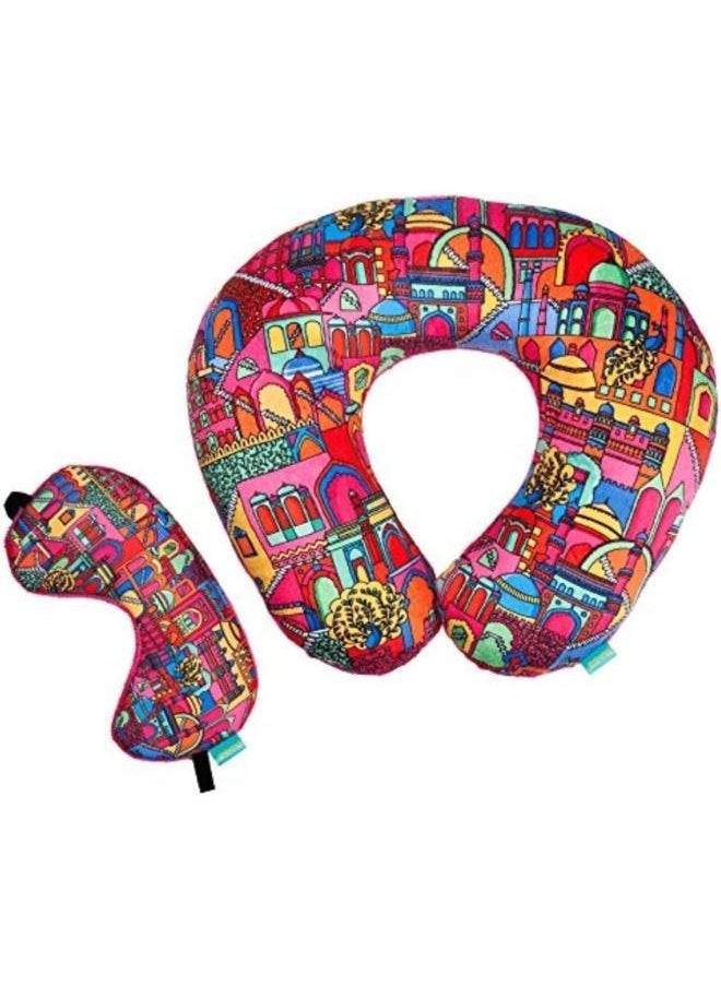 Chumbak Chumbak Monument Travel Pillow With Eye Mask  - Image 1
