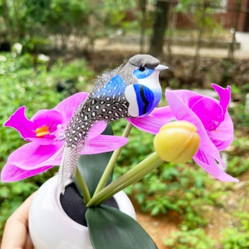 4pcs Artificial Birds Clip on Bird Ornaments with Feathers for Spring Christmas Tree tion, Arts and Crafts and Floral Arrangements - Image 3