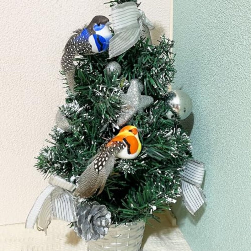 4pcs Artificial Birds Clip on Bird Ornaments with Feathers for Spring Christmas Tree tion, Arts and Crafts and Floral Arrangements - Image 5