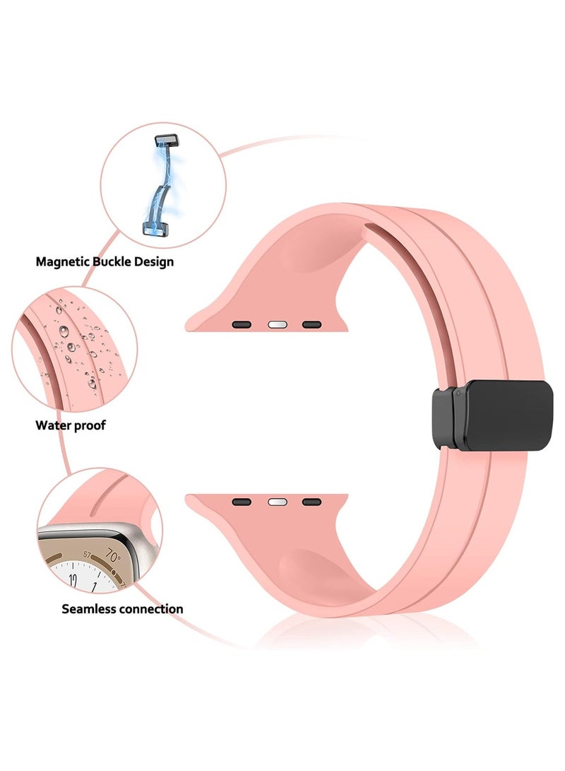 DUSALA Magnetic Silicone Watch Band 38mm/40mm/41m Quick Release Strap for Men & Women Soft Skin Friendly Sport Replacement Band for Smartwatch & Analog Watches Durable, Waterproof, Magnetic Folding Clasp for All-Day Comfort - Image 2