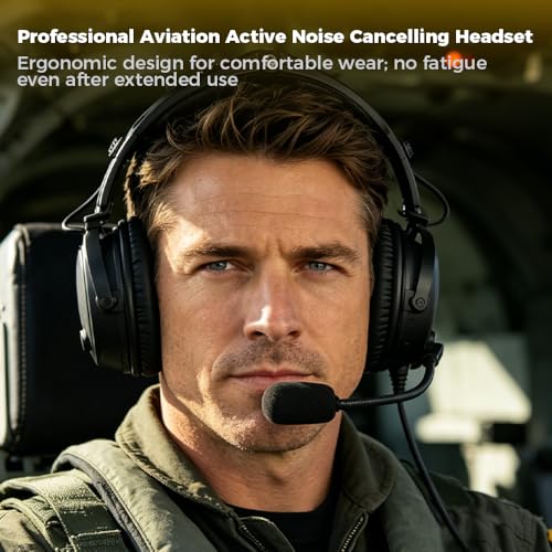 R SPIDER WIRELESS ANR Aviation Headset with Bluetooth, Active Noise Canceling with MP3 Input, Faux Leather Ear Cushions, GA Dual Plugs, Include Headset Bag - Image 5