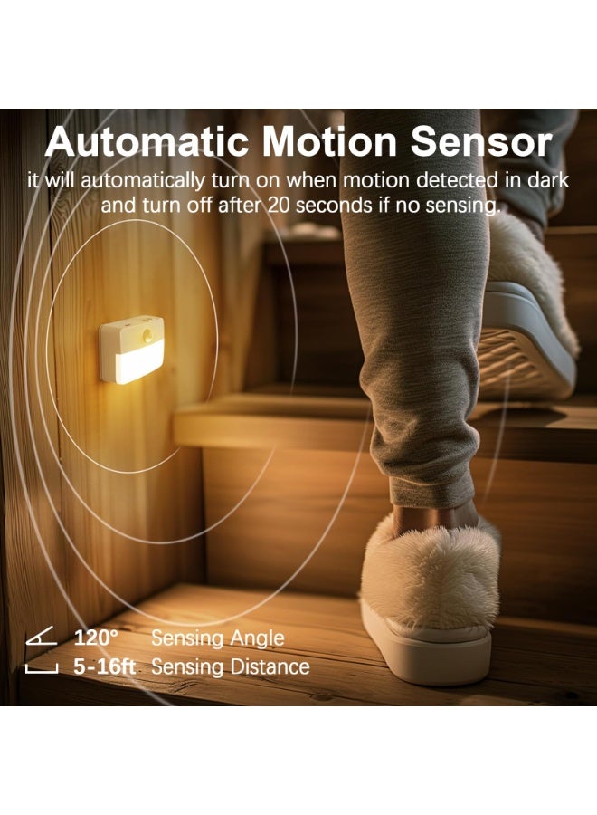مجموعة من 3 مصابيح ليلية بمستشعر حركة، تعمل بالبطارية لاسلكيًا، تُثبّت على الأسطح الدافئة، مثالية لإضاءة أسفل الخزائن، والسلالم، والخزائن، والأسطح، والمطابخ، للاستخدام الداخلي والخارجي. - Image 2